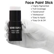 UCANBE Face Body Paint Stick, Makeup Eye Black Sticks For Sports, Foundation Face Painting Kit For HalloweenSpecial Effects Cosplay SFX Costume Stage - trắng - Xem 2