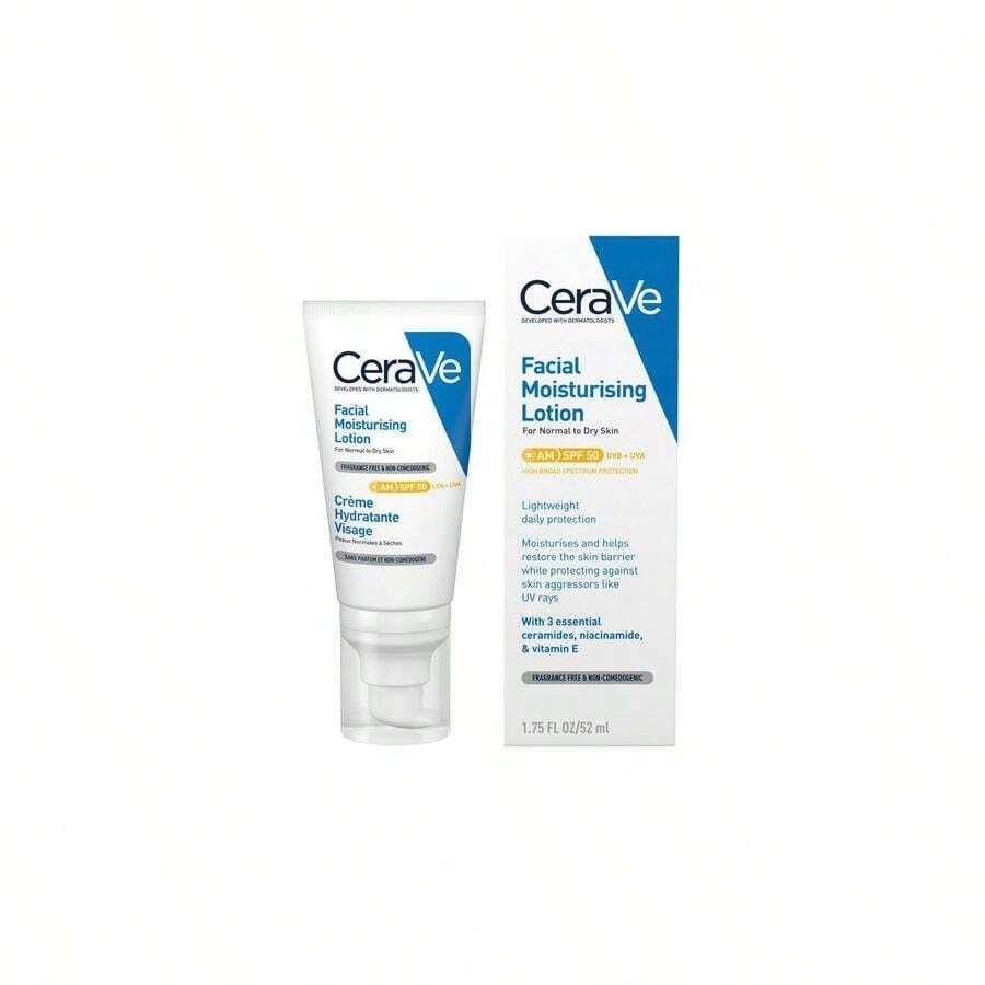 CeraVe AM Facial Moisturising Lotion SPF 50 - 52ml - White - View 1