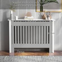 HOMCOM Slatted Radiator Cover Painted Cabinet MDF Lined Grill In White (112L X 19W X 81H Cm) - White - View 8