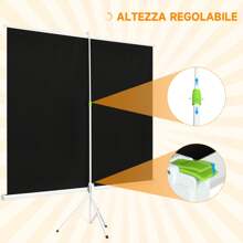 HOMCOM Telo Proiettore da 120" Formato 4:3 in Tessuto a Rete, Plastica e Metallo con Treppiedi, 244x183 cm, Bianco - Bianco - Visualizzare 5