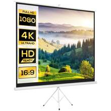 HOMCOM Telo Proiettore da 120" Formato 4:3 in Tessuto a Rete, Plastica e Metallo con Treppiedi, 244x183 cm, Bianco - Bianco - Visualizzare 2