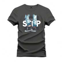 Never Stop Premium Printed Cotton 30.1 T-Shirt - Màu xám đen - Xem 1