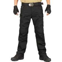 Pantalones Tácticos Militares Impermeables Para Hombre - Negro - Ver 3