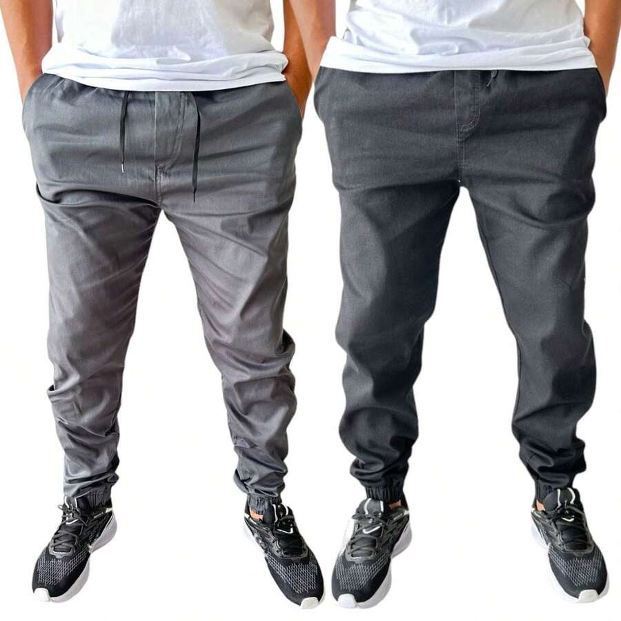 Men Pants - CINZA - PRETO (LISA) - 查看 1
