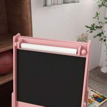 AIYAPLAY Kids Easel With Paper Roll, 3 In 1 Art Easel For Children, With Blackboard, Whiteboard, Storage Baskets - Pink - View 3