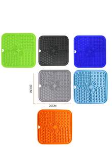 1 Miếng Ngẫu nhiên Silicone Thú cưng Liếm mat , Cốc hút Chiếu ăn thú cưng , Chậm Món ăn Tấm lót , Chó Liếm Cái mâm - Nhiều màu - Xem 2