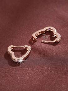 1 Pair Minimalist Korean Style Cubic Zirconia Heart Stud Earrings - W17053 - View 3