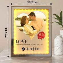 1入組自訂照片音軌燈框,以您的照片為主的個性化木框。情侶禮物。男女和家庭禮品。訂製照片,帶照片的定製歌曲牌匾,情侶、夫婦、母親、朋友的定製相框,帶照片和文字。周年紀念禮物裝飾,房間床頭牌匾,房間裝飾禮品,特別為她訂製的獨特禮物,適合情人節,母親節,父親節,生日或周年紀念日。最好的禮物給媽媽,爸爸,妻子,丈夫,女朋友,男朋友,和你愛的每一個人。 - 情侶1 - 查看 2