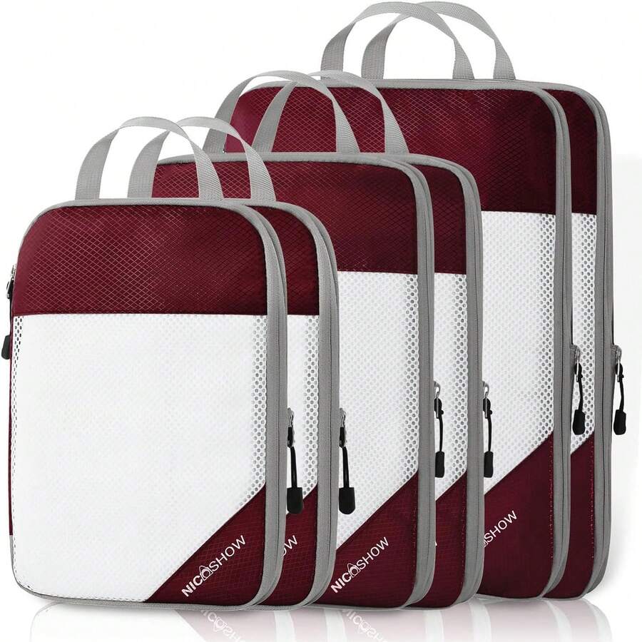 Compression Packing Cubes For Travel, Packing Cubes Compression Travel Essentials, Compressible