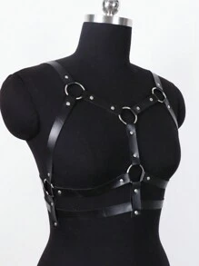 1 Peça Cinto de Couro PU Harness para Mulheres, Cinto Harness de Moda, Acessórios de Festa para Vestidos, Cinto Harness de Couro para o Peito para Mulheres