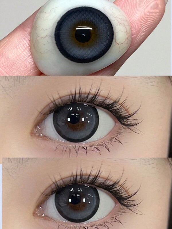 1 Pair Cold Blue Color Contact Lenses Yearly Use 14.5mm Large Diameter Enlarge The Eyes Date And Party Dressing Applies Halloween Costume Cosplay