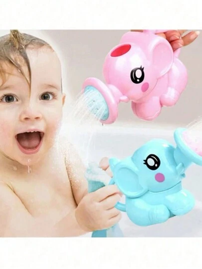 可爱动物洗澡玩具，大象造型淋浴浴缸浴室玩具，儿童幼儿男孩女孩洗澡礼物。2岁以上宝宝洗澡配件玩具，女宝宝洗澡玩具，婴儿玩具，幼儿玩具，洗澡玩具，婴儿洗澡玩具
