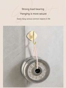 1個極簡設計掛鉤,無痕無痕,適用於家庭、廚房、浴室、臥室裝飾 - 黃色 - 查看 1