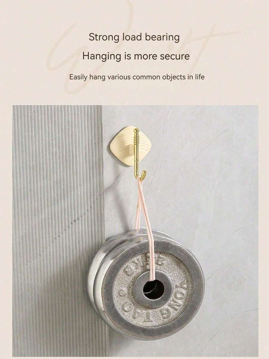 1個極簡設計掛鉤,無痕無痕,適用於家庭、廚房、浴室、臥室裝飾 - 黃色 - 查看 1