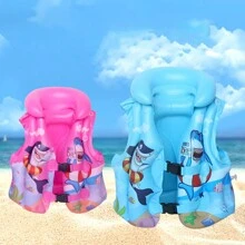 Chaleco Inflable Infantil de PVC para Nado y Pesca en el Mar - Diseño de Tiburones en Tono Pop, Resistente al Desgaste y Seguro - Azul - Ver 2
