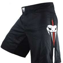 Ffite Shorts Muaythai Muay Thai Kickboxing Lama Ufc Martial Short De Futbol Genérico Básico Marca Esportag - Negro - Ver 1