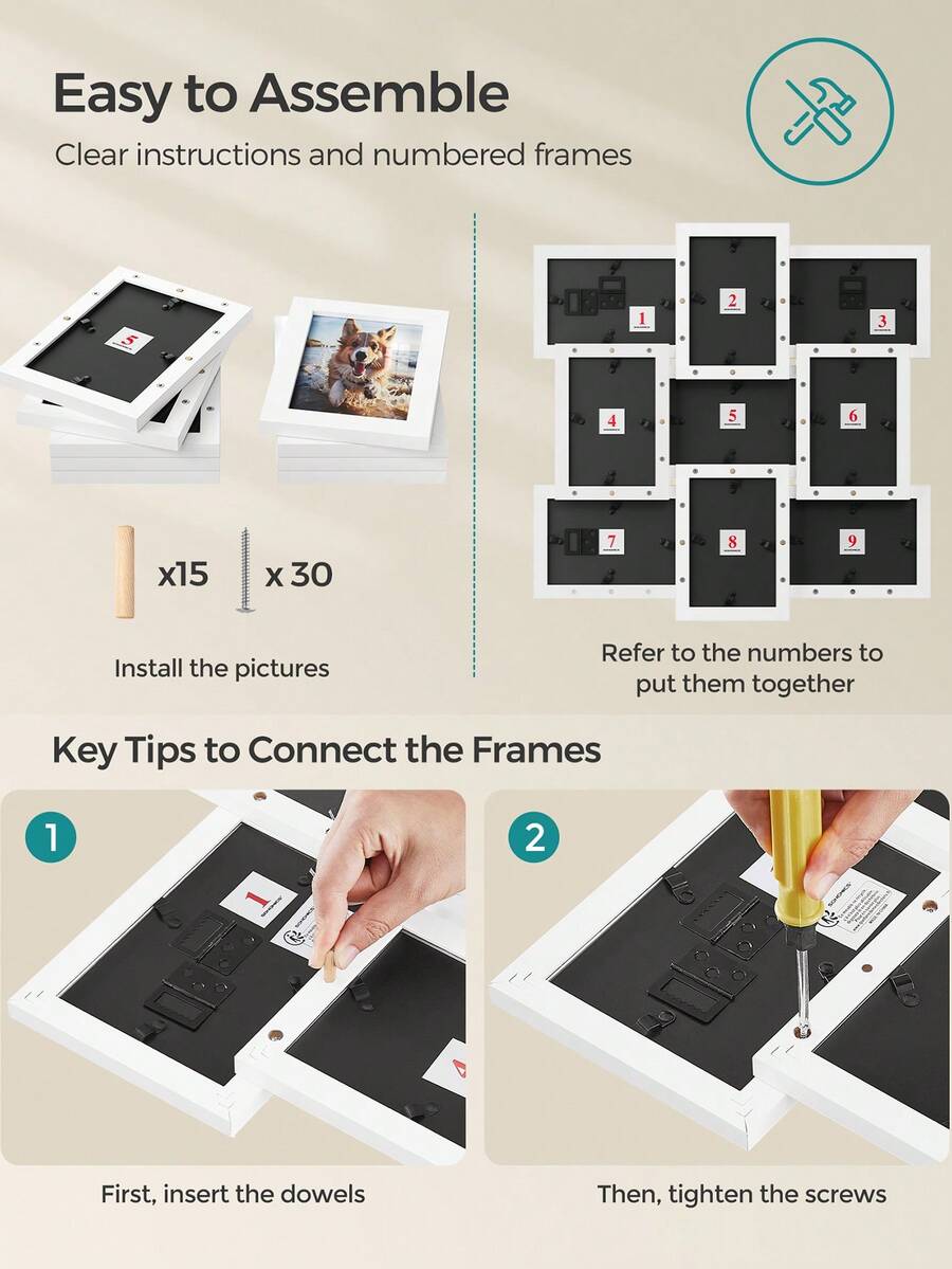 Nicola Spring 3D Schattenbox Rahmen 10x15cm - 5er Set Schwarze Acryl Bilderrahmen