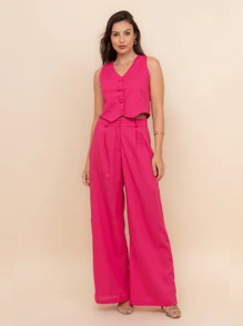 Women Two-Piece Outfits - 玫紅色 - 查看 1