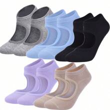 Calcetines De Yoga Danza Pilates Antiderrapantes 5 Pares - Gris - Ver 5