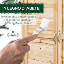 Outsunny Armadietto da Esterno a 2 Ripiani in Legno di Abete con Design Rialzato e 2 Ante, 83x40x92 cm, Color Legno - Albicocca - Visualizzare 5