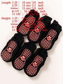 6pairs/Set Kids' Non-Slip Sports Socks With Anti-Skid Gel Comfortable Breathable Floor Socks Suitable For Daily Wear