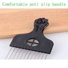 梳油、提升、插入梳、適用於頭髮的髮質梳、寬齒梳、捲髮刷、髮叉、桃木梳、造型梳 - 黑色 - 查看 8