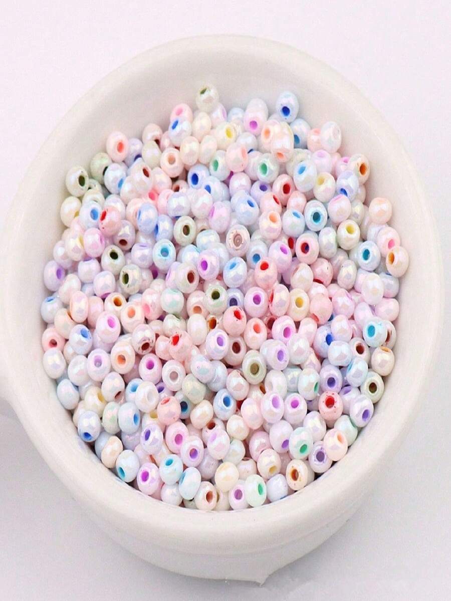 330 cái 3MM Siêu Tốt Mẫu vật liệu sản xuất Óng ánh Kem Màu sắc Hạt thủy tinh 8/0 Tròn Hạt thủy tinh Đối với DIY Kết cườm - 3 mm - Xem 1