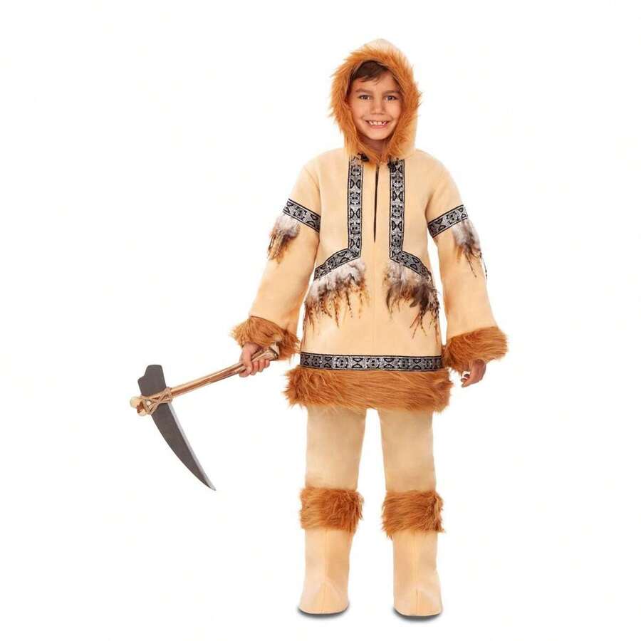 Disfraz infantil Esquimal Niño Camisa Con Capucha, Pantalones Y Cubrebotas Talla  10-12 años (My Other Me 207425) ✅ Entrega 24/48h a España (península) - Ver 1