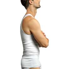 Men's Multi-Item Pack Of 100% Preshrunk White Cotton Lightweight A-Shirts Tank Top Undershirts - 6 Gói Trắng - Xem 5