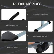 HOMCOM Rowing Machine Cardio Rower Workout Fitness Body Tonner Home Gym Training - Grey - View 8