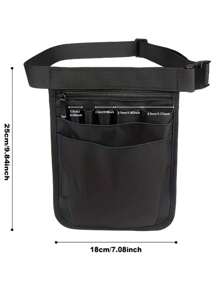 1入黑色護士工具腰包,便攜式急救醫療用品收納袋,多口袋設計,適用於休閒、理髮店、護士、學生,情人節男士禮物,適用於diy電工、木匠等需要收納多種工具的職業,多口袋護士腰包,適用於照護工作人員手機收納腰包 - 黑色 - 查看 2