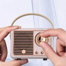 Bocina Bluetooth Portátil, Altavoz Mini Retro Bluetooth 5.1 - Rosa - Ver 7