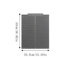 Silicone Dish Drying Mat, Multi-Function Drain Rack Holder For Kitchen Utensils, Cups, Water Tap, Soap Sponge - Grey - View 16