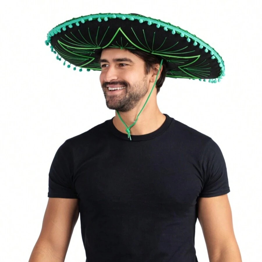 Mexican Sombrero Hat - Green - View 1