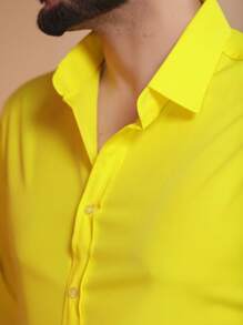 Men Shirts - Mustard Yellow - View 4