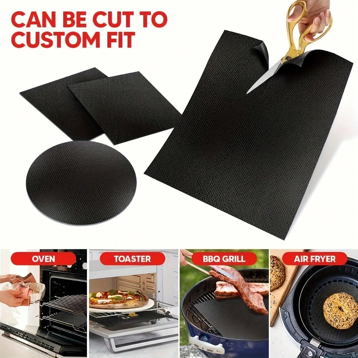 2pcs, Oven Mat, Non Stick Oven Liners For Bottom Of Electric Oven