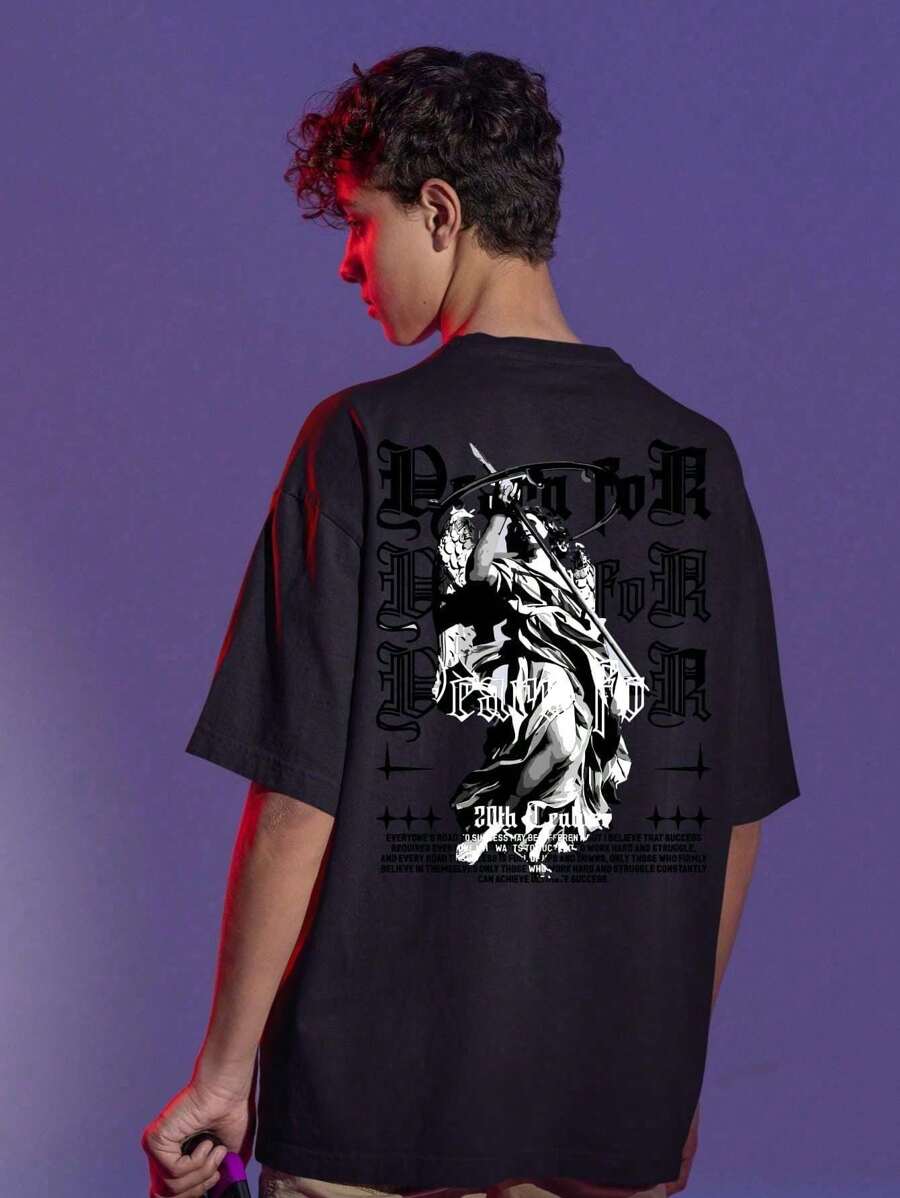 Men T-Shirts - 黑色 - 查看 1