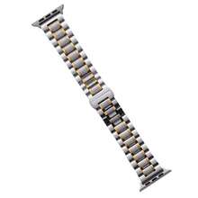 Classic Fashion Business Men's And Women's Craftsman's Five Bead Butterfly Buckle Stainless Steel Metal Apple Watch Strap Compatible With Apple Watch 1/2/3/4/5/6/7/8/9 Ultra Series Craftsman's Five Bead Butterfly Buckle Metal Apple Watch Strap - Silver Rose Gold - View 5