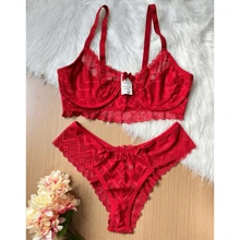 Kit With 3 Plus Size Lingerie Sets Panties And Bra All In Lace Without Underwire Giovana - Nhiều màu - Xem 7