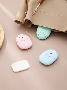50片/1箱 卡通包装盒 3色 淡香皂膜 户外旅行便携皂纸 速溶洗手皂膜 - 粉色 - 查看 4