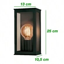 Luminária Arandela de Parede Vintage com Vidro Transparente Preta - Preto - Visão 2