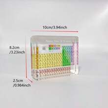 1入組k9水晶元素週期表教育工具,含真實元素3.94in/10cm化學元素週期表桌上裝飾品,包括真實元素樣本,工藝裝飾教學工具禮物,適用於教師,化學愛好者 - 彩色 - 查看 2