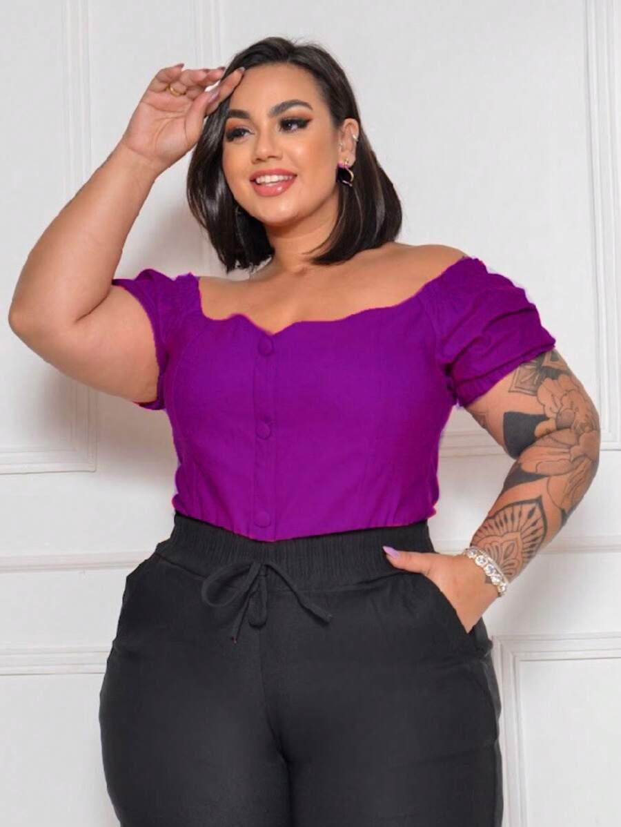 Plus Size Blouses - Uva - View 1