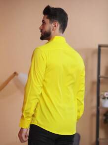 Men Shirts - Mustard Yellow - View 3