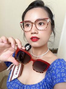 女性時尚眼鏡休閒款,適合日常佩戴 - 紅色 - 查看 1