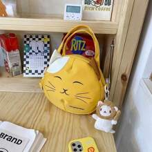 Canvas Nylon Prints Cat Messenger Shoulder Bag Girl Student Japanese College Style Cute Funny Large Capacity Shopping Bags Portable Crossbody Bag