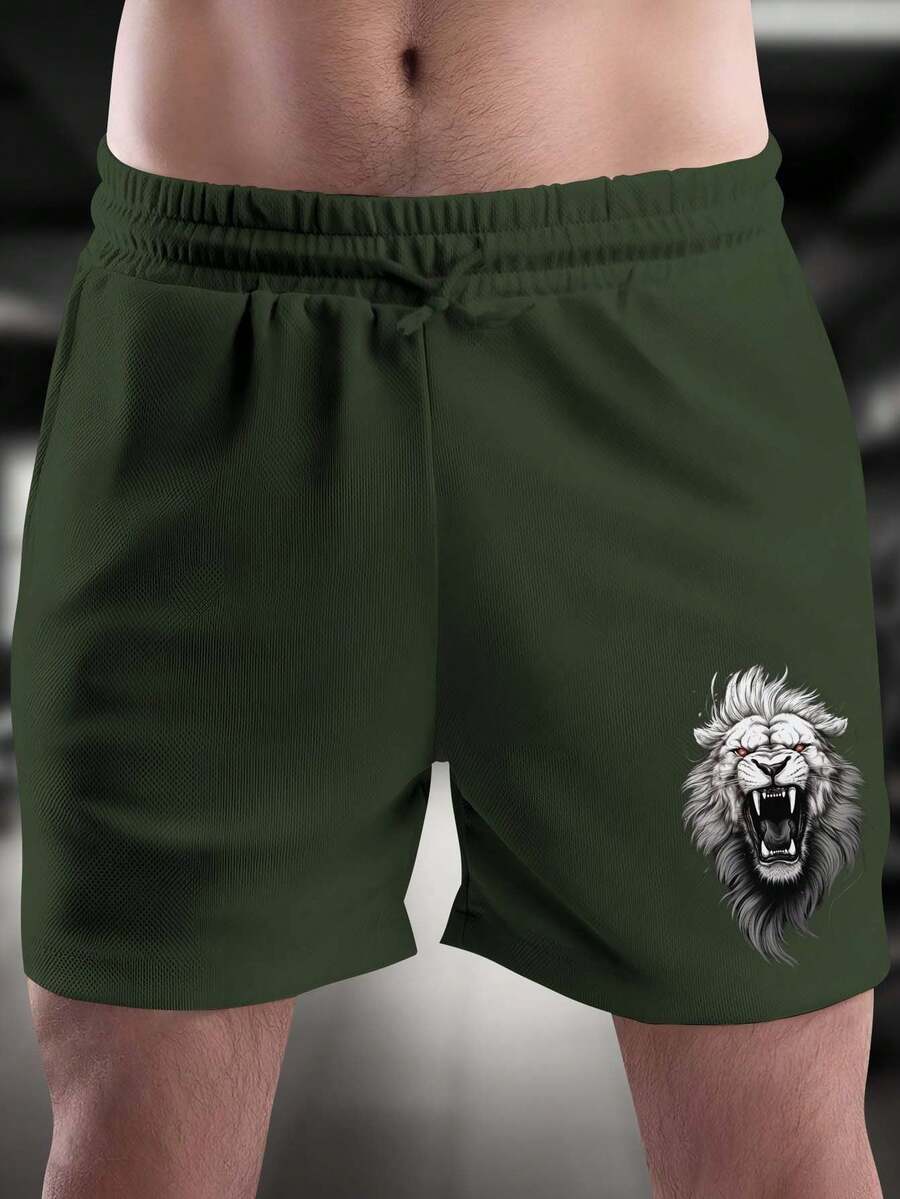 Men Shorts - Màu xanh lá cây đậm - Xem 1