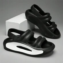 New Arrival Spring & Summer Big Size Breathable Sandals For Men, Outdoor Beach Shoes With Soft, Durable, Slip-Resistant, Lightweight Comfort - Black - View 3