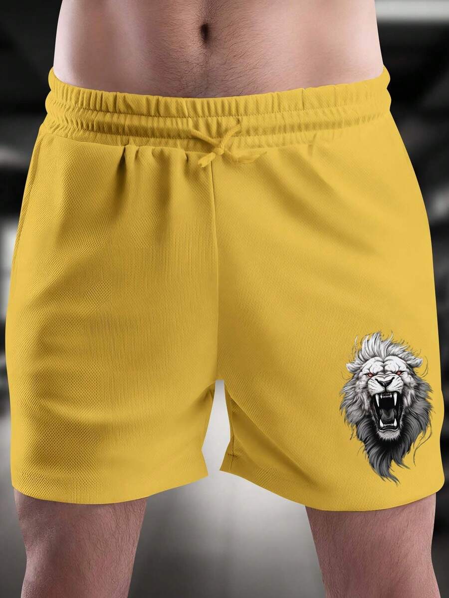 Men Shorts - 黃色 - 查看 1