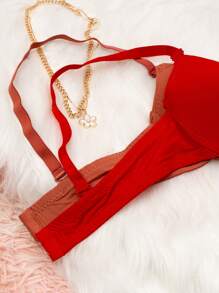 Sujetador Set 4, 3 Y 2 PZ Sujetador Copa AA Ajustable Con Aro Colores Lisos Y Nudo Frontal - Naranja Quemada - Ver 8